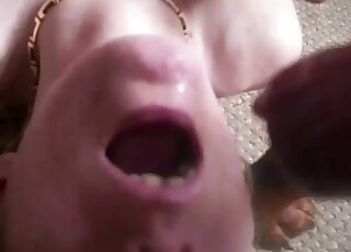 Amateur girl loves having dog cock up her pussy and tasting animal cum