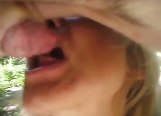 Kinky folks make amateur zoo porn video of wife sucking her dog