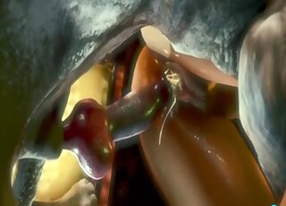 3D bestiality porn movie showing Lara Croft fucking a twisted beast