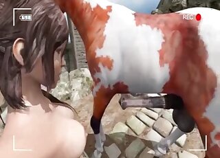 Horse cock is just what Lara Croft needs to abolish her wet pussy
