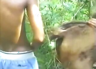 Latino amateur fucks horse in the pussy and  ass while on cam