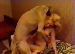 Vintage zoophilia shows blonde MILF getting her dog of dog dick