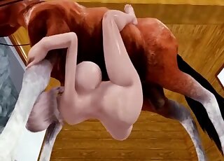 Brutal animated horse porn with a huge tits bitch crying for more