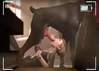 Hot teen from Life is Strange fucks a dog orally in a 3D zoo porn vid