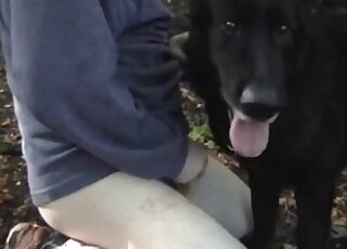 Nasty doggystyle action outdoors with a very hung black doggo