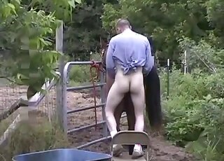 Outdoor mare fuck movie with a guy that enjoys hardcore action
