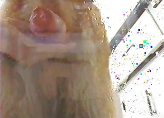 Dog's red cock is being jerked in a video shot from a sexy angle