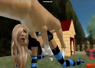 3D outdoor zoo porn movie with a brown dog that fucks two girls
